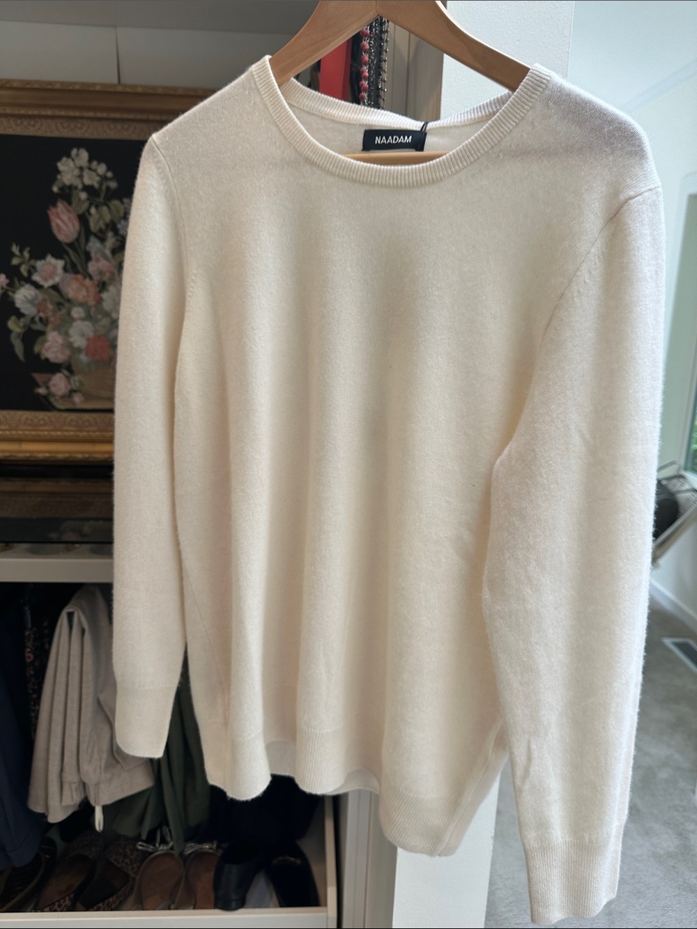 NAADAM Ivory Crewneck Cashmere Sweater